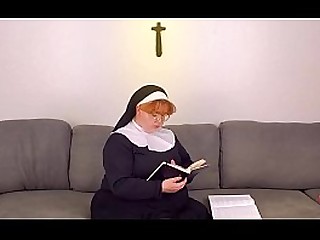 redhead nun fucks Jesus cross after bible study